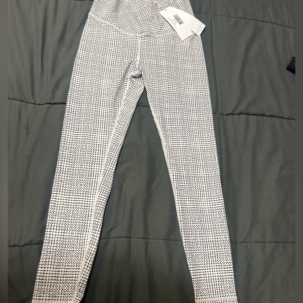 NWT Allfenix Leggings White/Black dot print Medium NEW